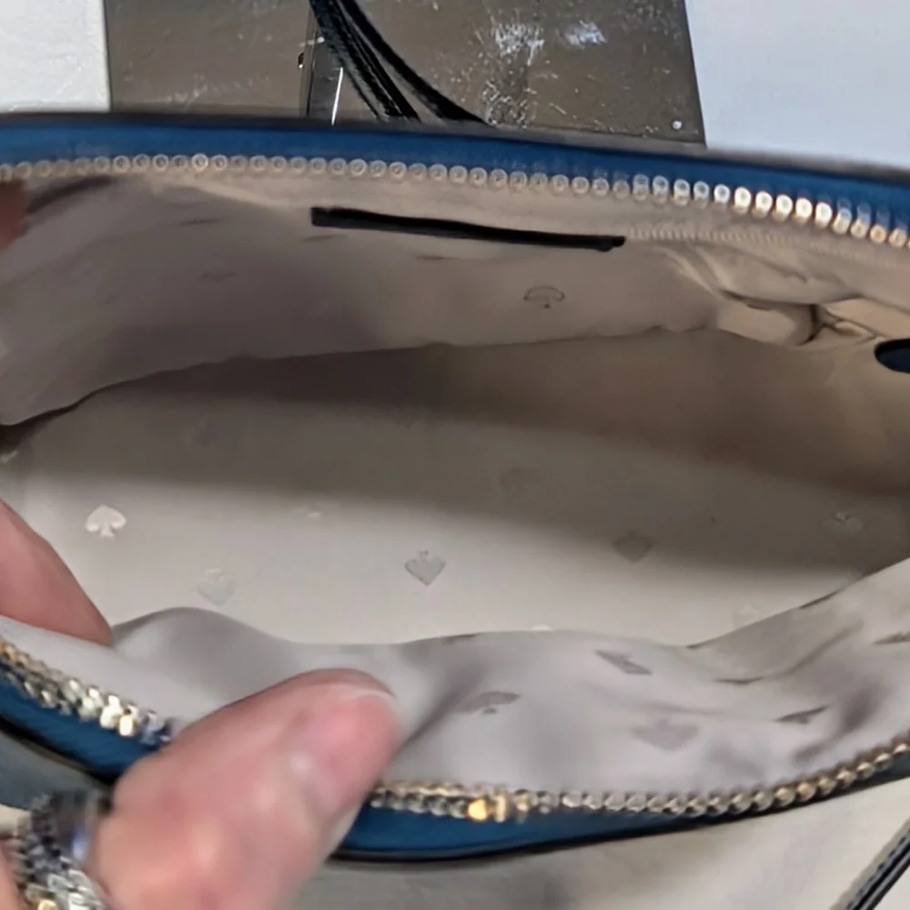 Kate Spade Staci Dark Turquoise Blue Leather Dome Crossbody Bag - NEW!